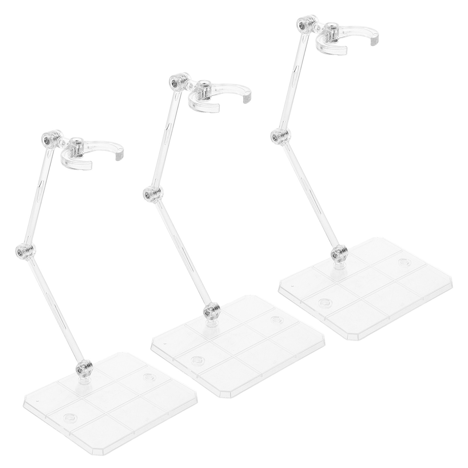 Action Figure Stand - 3 piezas de base transparente para